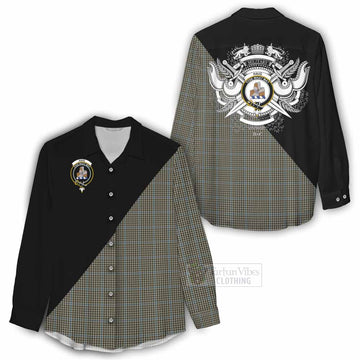 Haig Tartan Women's Casual Shirt with Family Crest and Military Logo Style