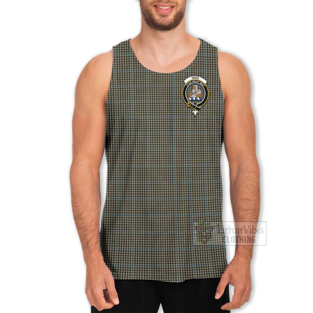 Tartan Vibes Clothing Haig Tartan Men's Tank Top with Family Crest and Bearded Skull Holding Bottles of Whiskey