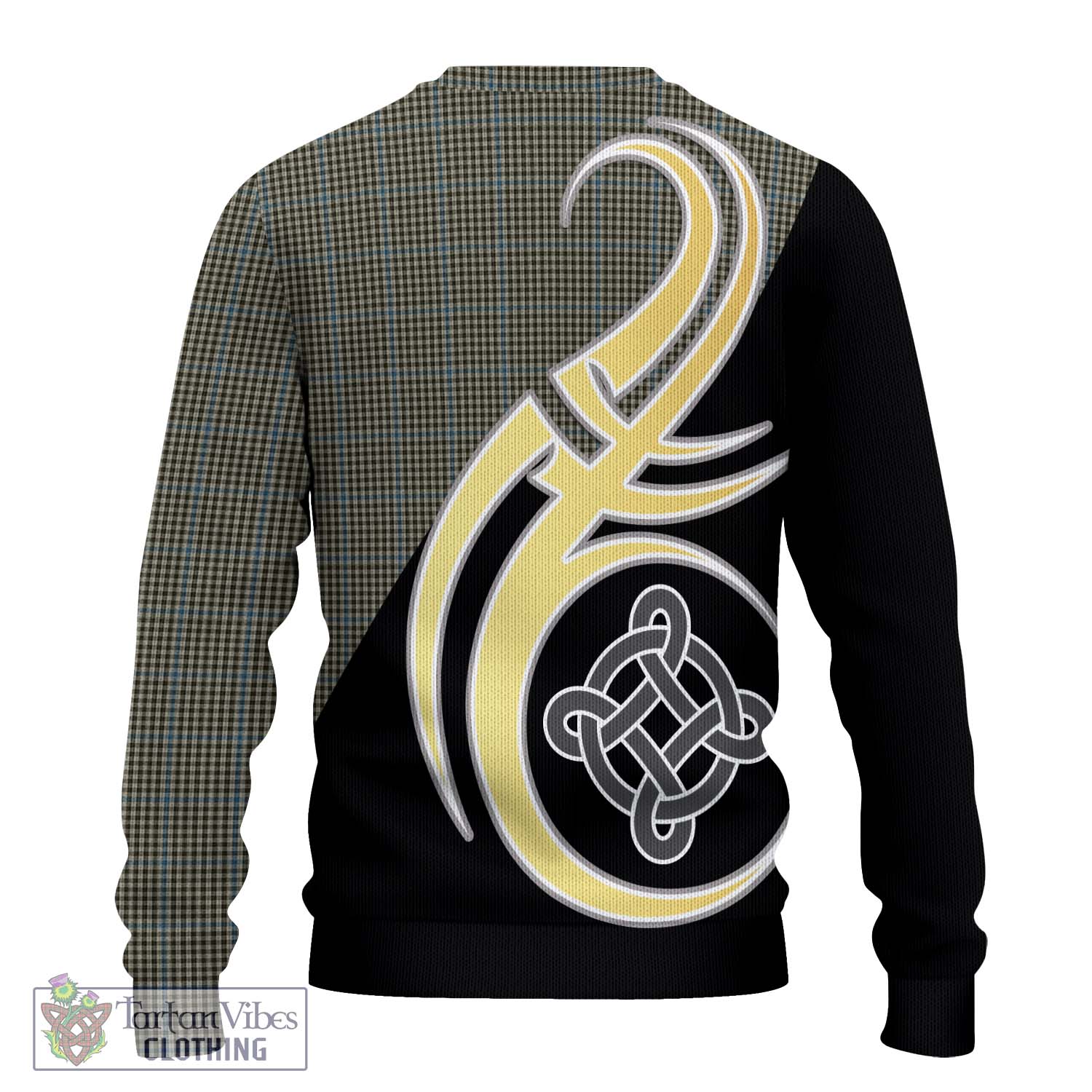 Haig Tartan Knitted Sweater with Family Crest and Celtic Symbol Style - Tartan Vibes Clothing