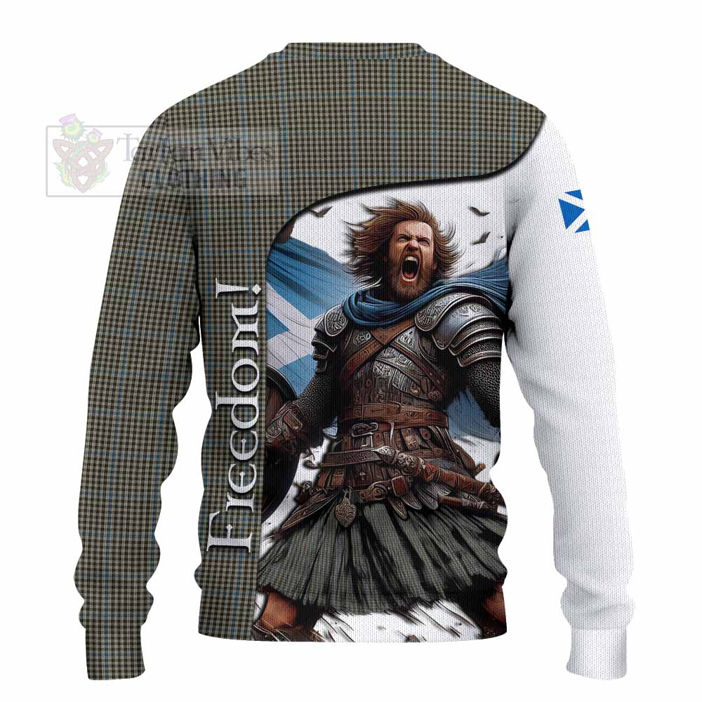 Tartan Vibes Clothing Haig Crest Tartan Knitted Sweater Inspired by the Freedom of Scottish Warrior