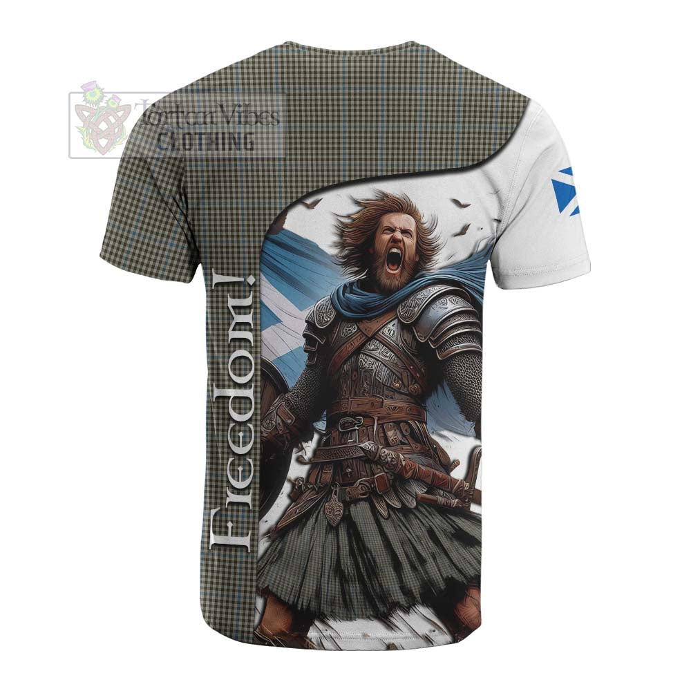 Tartan Vibes Clothing Haig Crest Tartan Cotton T-shirt Inspired by the Freedom of Scottish Warrior