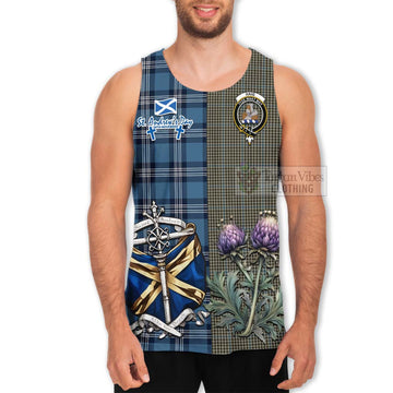 Haig Tartan Men's Tank Top Happy St. Andrew's Day Half Tartan Style