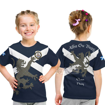 Haig Tartan Lion Rampant Kid T-Shirt Proudly Display Your Heritage with Alba Gu Brath and Clan Name