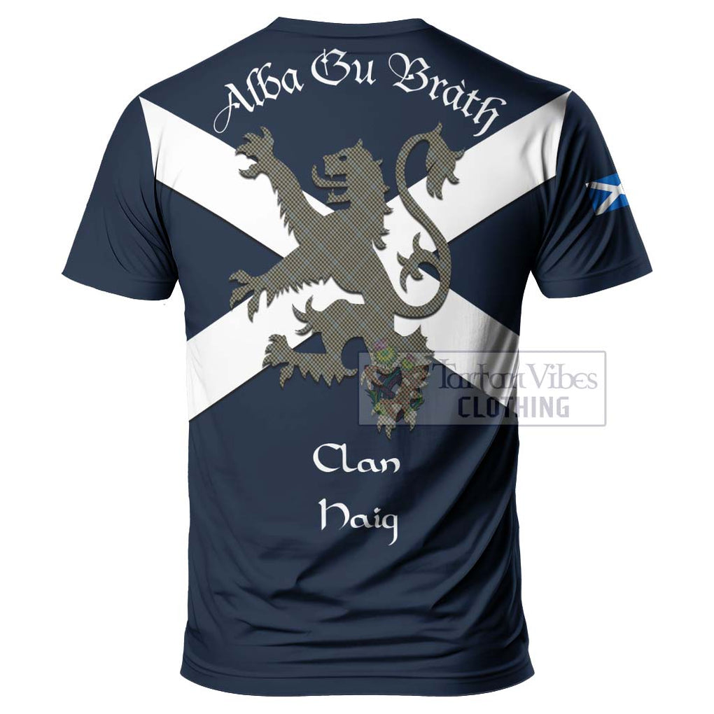 Tartan Vibes Clothing Haig Tartan Lion Rampant T-Shirt – Proudly Display Your Heritage with Alba Gu Brath and Clan Name