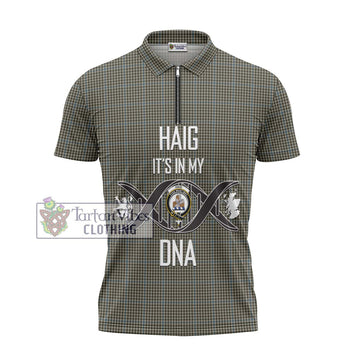 Haig Tartan Zipper Polo Shirt with Family Crest DNA In Me Style