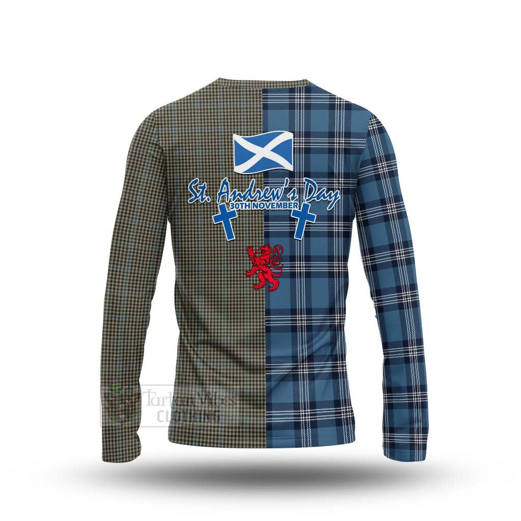 Tartan Vibes Clothing Haig Tartan Long Sleeve T-Shirt Happy St. Andrew's Day Half Tartan Style