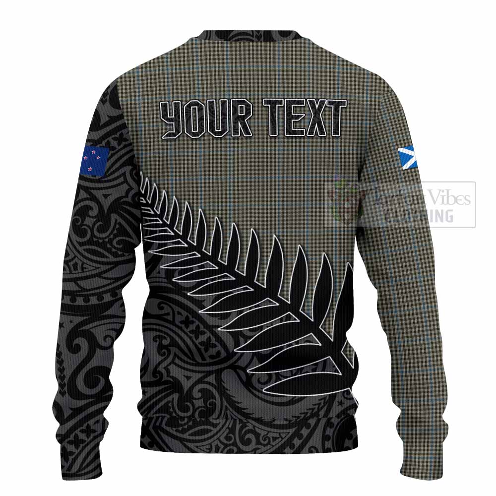 Tartan Vibes Clothing Haig Crest Tartan Knitted Sweater with New Zealand Silver Fern Half Style