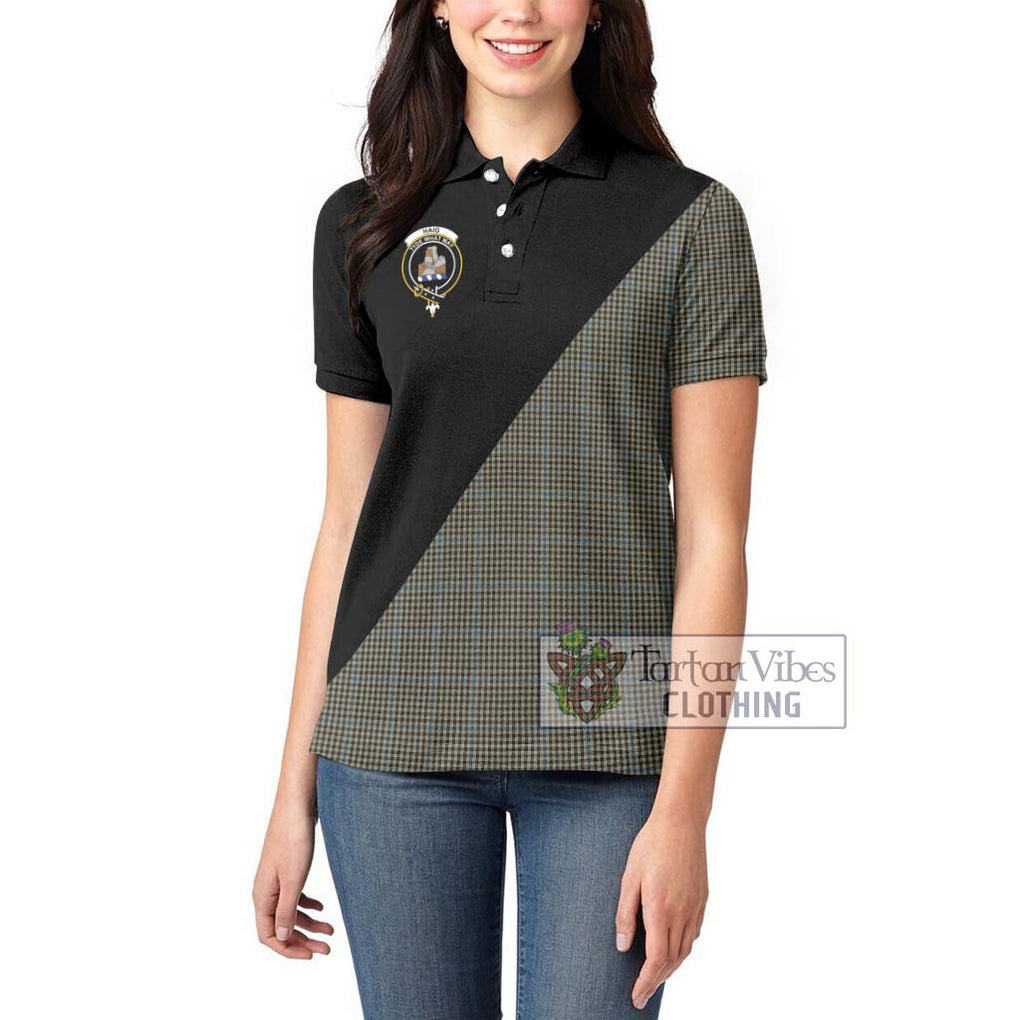 Haig Tartan Women's Polo Shirt with Family Crest and Military Logo Style - Tartanvibesclothing Shop