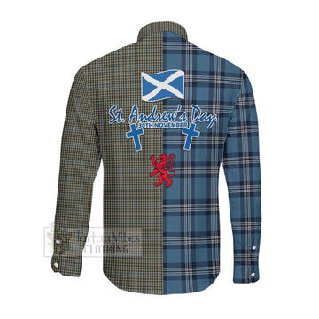 Haig Tartan Long Sleeve Button Shirt Happy St. Andrew's Day Half Tartan Style