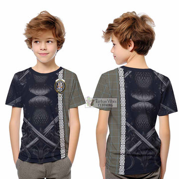 Haig Tartan Kid T-Shirt with Family Crest Cross Sword Thistle Celtic Vibes