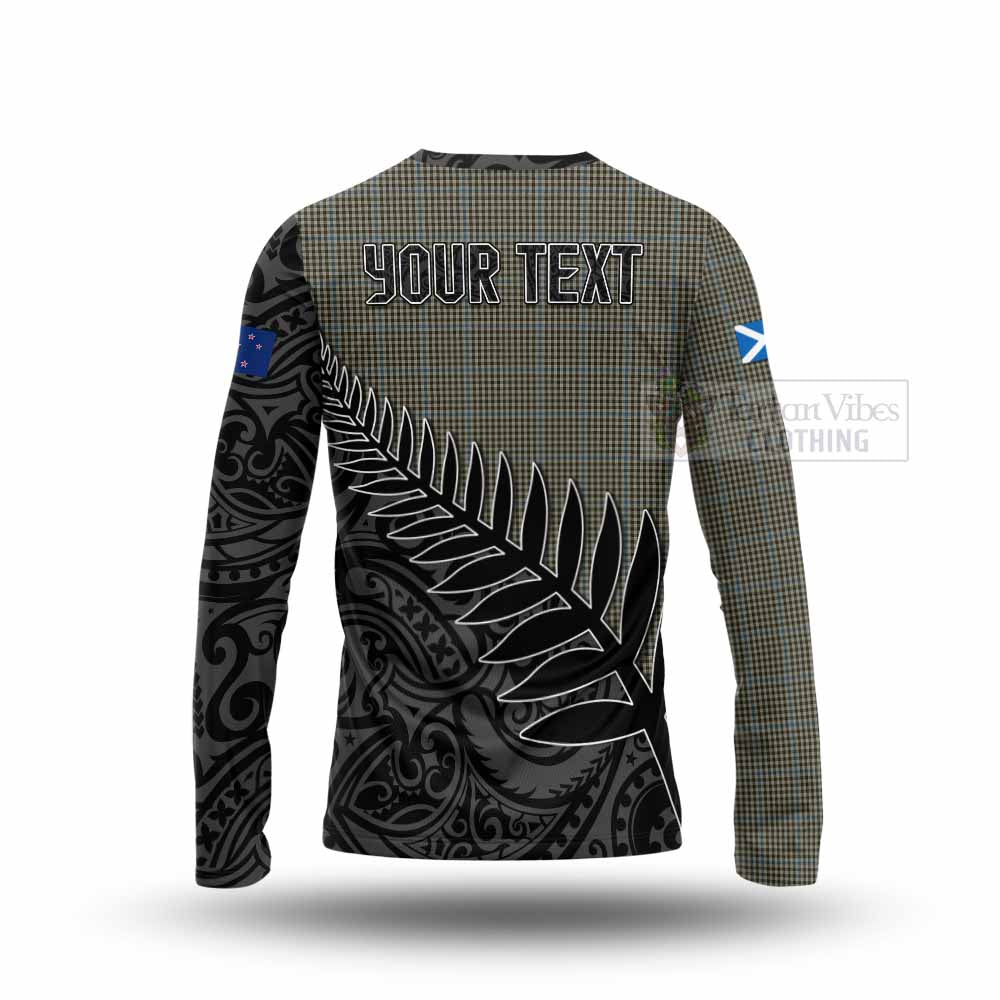 Tartan Vibes Clothing Haig Crest Tartan Long Sleeve T-Shirt with New Zealand Silver Fern Half Style