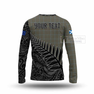 Haig Crest Tartan Long Sleeve T-Shirt with New Zealand Silver Fern Half Style