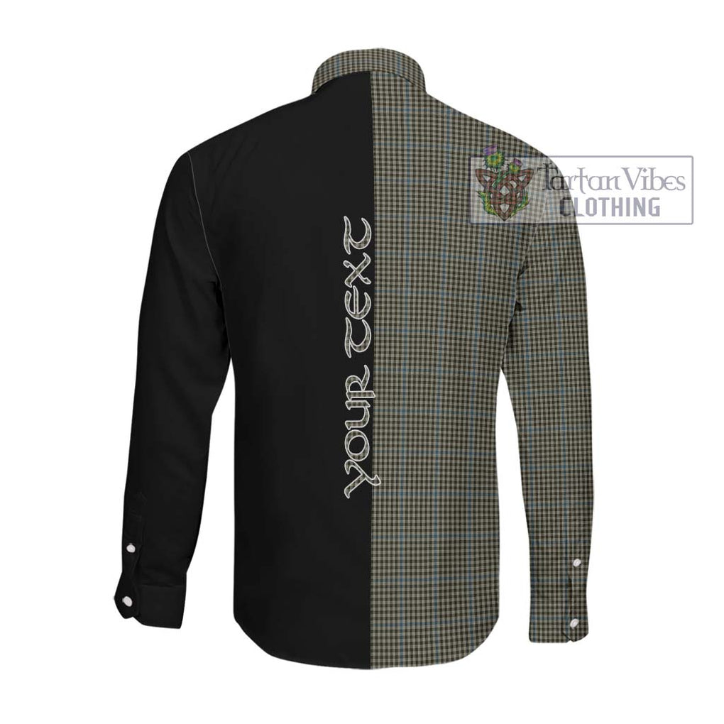 Haig Tartan Long Sleeve Button Shirt with Family Crest and Half Of Me Style Men's Shirt - Tartanvibesclothing Shop