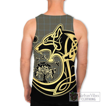 Haig Tartan Men's Tank Top with Family Crest Celtic Wolf Style