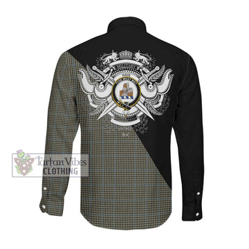 Haig Tartan Long Sleeve Button Shirt with Family Crest and Military Logo Style