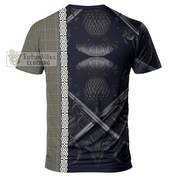 Haig Tartan T-Shirt with Family Crest Cross Sword Thistle Celtic Vibes