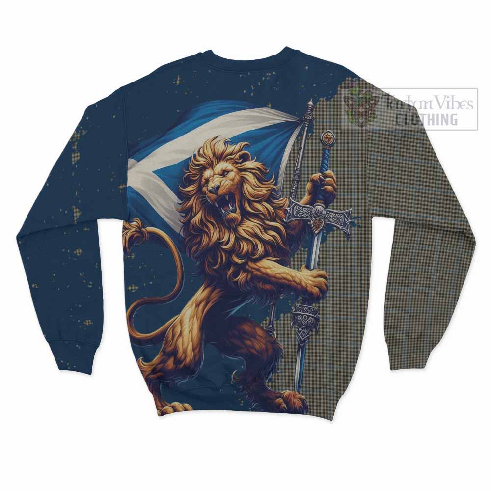 Tartan Vibes Clothing Haig Tartan Family Crest Sweatshirt with Scottish Majestic Lion