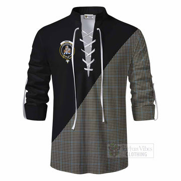 Haig Tartan Ghillie Kilt Shirt with Family Crest and Military Logo Style