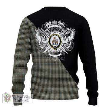 Haig Tartan Ugly Sweater with Family Crest and Military Logo Style