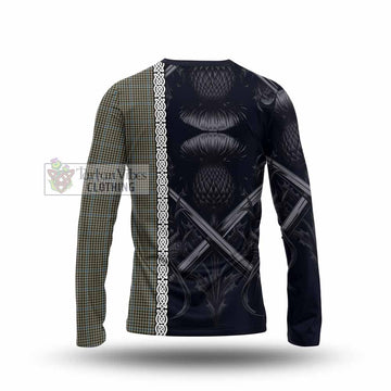 Haig Tartan Long Sleeve T-Shirt with Family Crest Cross Sword Thistle Celtic Vibes