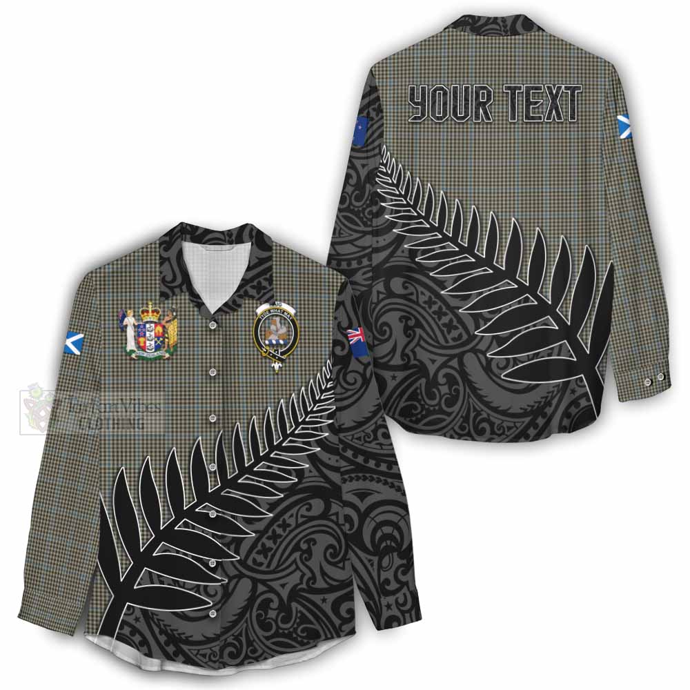 Tartan Vibes Clothing Haig Crest Tartan Women's Casual Shirt with New Zealand Silver Fern Half Style