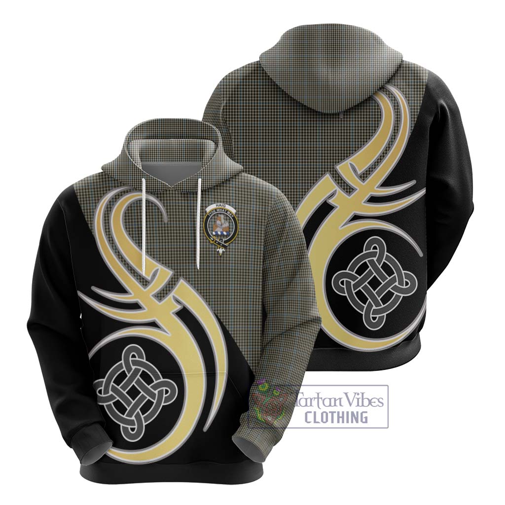 Haig Tartan Hoodie with Family Crest and Celtic Symbol Style - Tartan Vibes Clothing