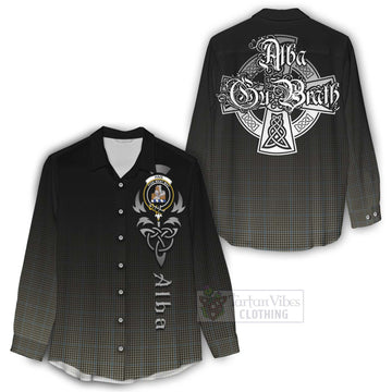 Haig Tartan Women's Casual Shirt Featuring Alba Gu Brath Family Crest Celtic Inspired