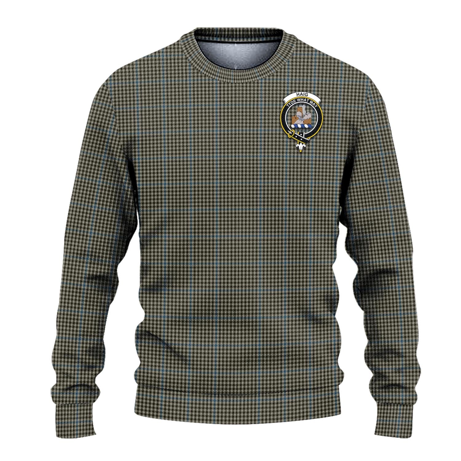 Haig Tartan Knitted Sweater with Family Crest - Tartanvibesclothing