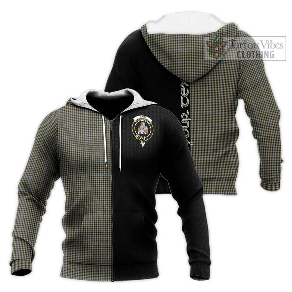 Haig Tartan Knitted Hoodie with Family Crest and Half Of Me Style Unisex Knitted Zip Hoodie - Tartanvibesclothing Shop