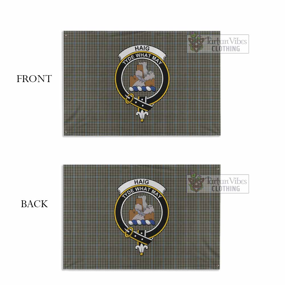 Tartan Vibes Clothing Haig Tartan House Flag with Family Crest