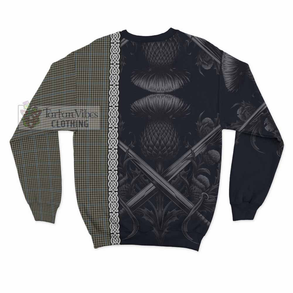 Tartan Vibes Clothing Haig Tartan Sweatshirt with Family Crest Cross Sword Thistle Celtic Vibes