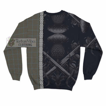 Haig Tartan Sweatshirt with Family Crest Cross Sword Thistle Celtic Vibes