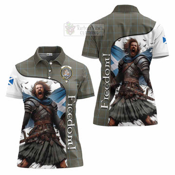 Haig Crest Tartan Women's Polo Shirt Inspired by the Freedom of Scottish Warrior