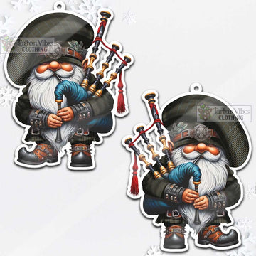 Haig Tartan Bagpiper Gnome Christmas Ornament