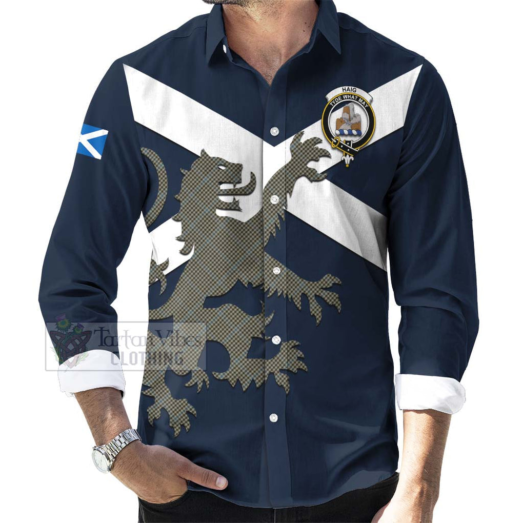 Tartan Vibes Clothing Haig Tartan Lion Rampant Long Sleeve Button Shirt – Proudly Display Your Heritage with Alba Gu Brath and Clan Name