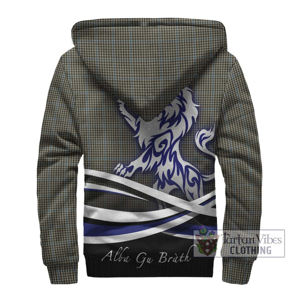 Haig Tartan Sherpa Hoodie with Alba Gu Brath Regal Lion Emblem - Tartanvibesclothing Shop