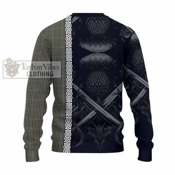 Haig Tartan Knitted Sweater with Family Crest Cross Sword Thistle Celtic Vibes