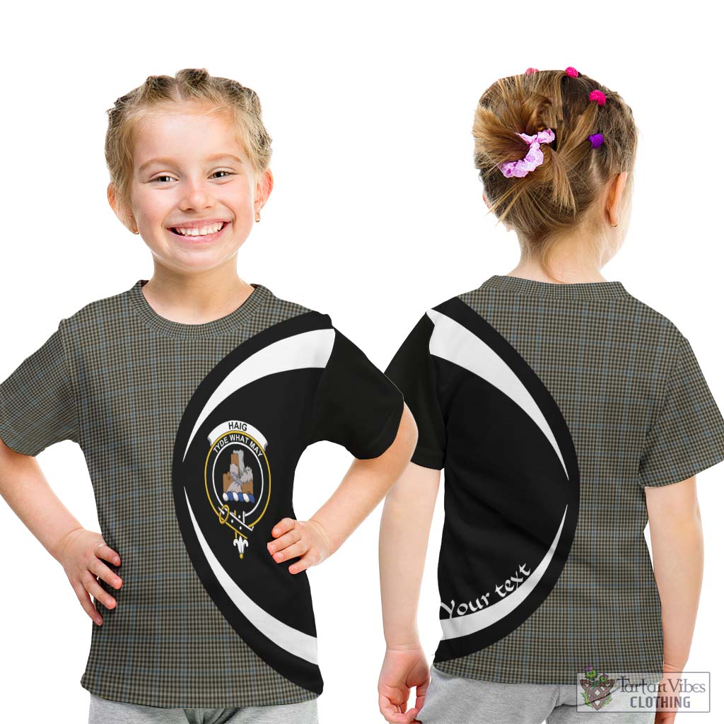 Haig Tartan Kid T-Shirt with Family Crest Circle Style - Tartan Vibes Clothing