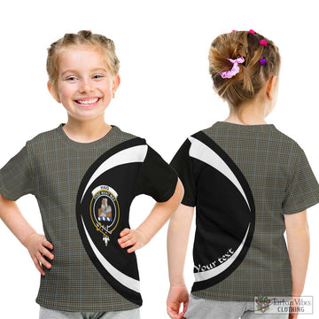 Haig Tartan Kid T-Shirt with Family Crest Circle Style