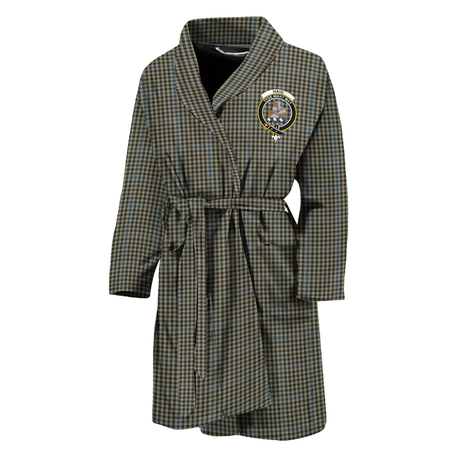 Haig Tartan Bathrobe with Family Crest Unisex M - Tartan Vibes Clothing