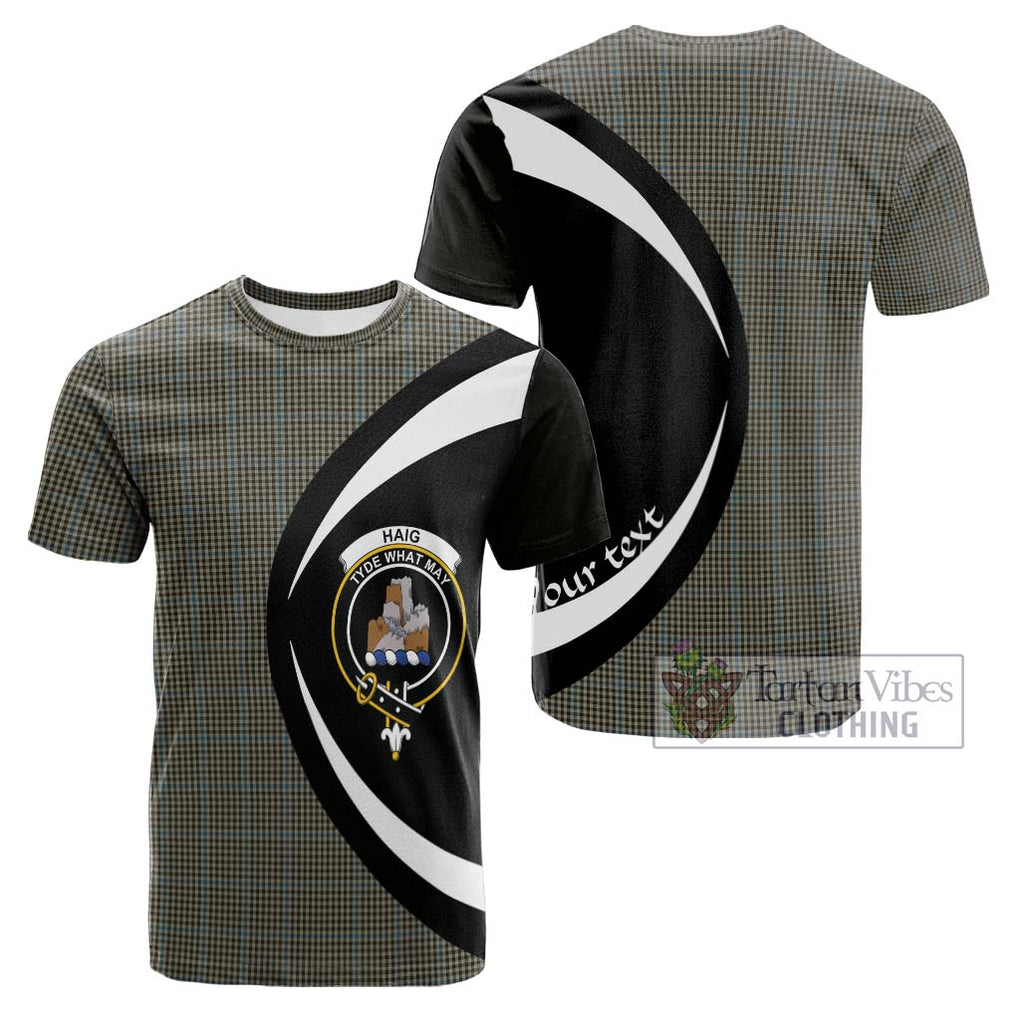 Tartan Vibes Clothing Haig Tartan Cotton T-shirt with Family Crest Circle Style