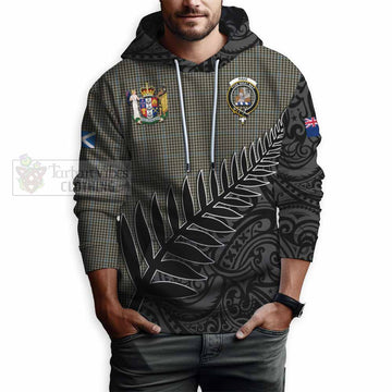 Haig Crest Tartan Hoodie with New Zealand Silver Fern Half Style