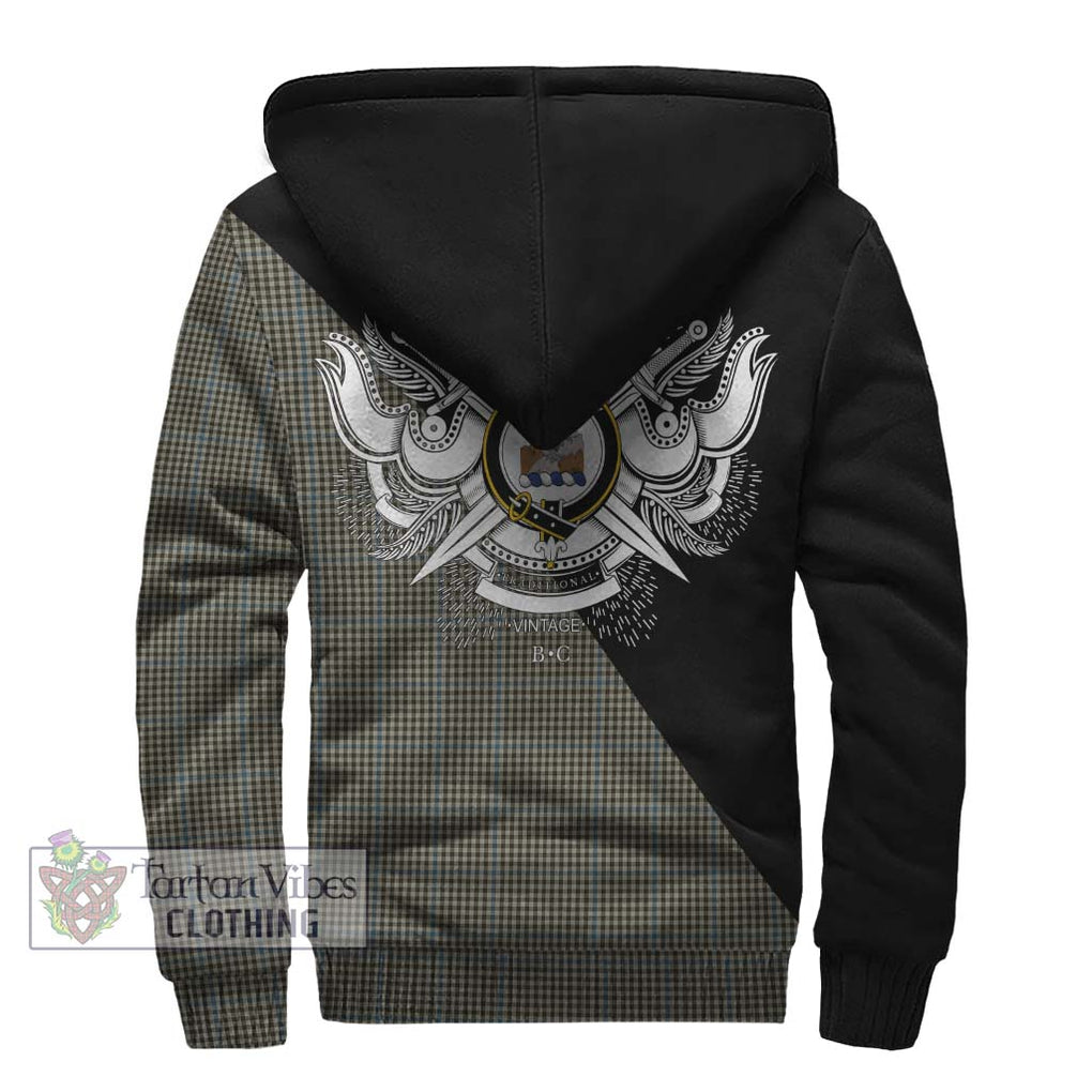 Haig Tartan Sherpa Hoodie with Family Crest and Military Logo Style - Tartanvibesclothing Shop