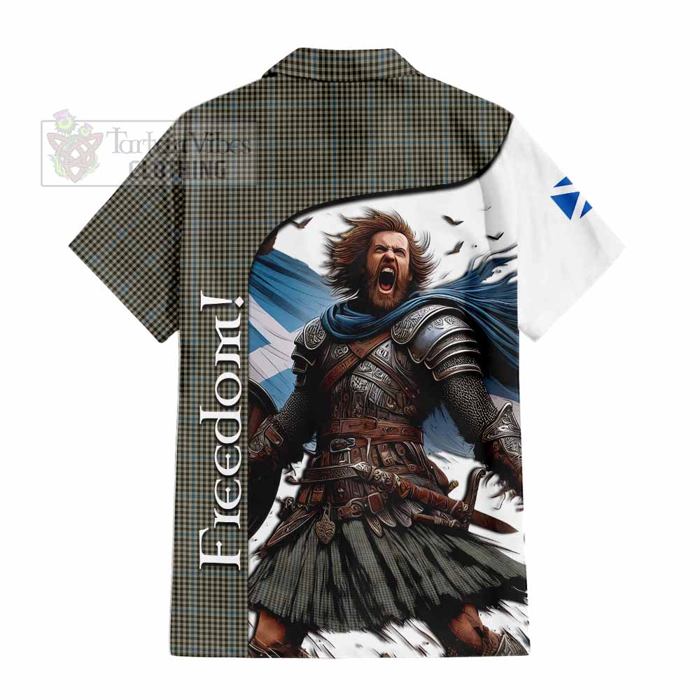 Tartan Vibes Clothing Haig Crest Tartan Short Sleeve Button Shirt Inspired by the Freedom of Scottish Warrior