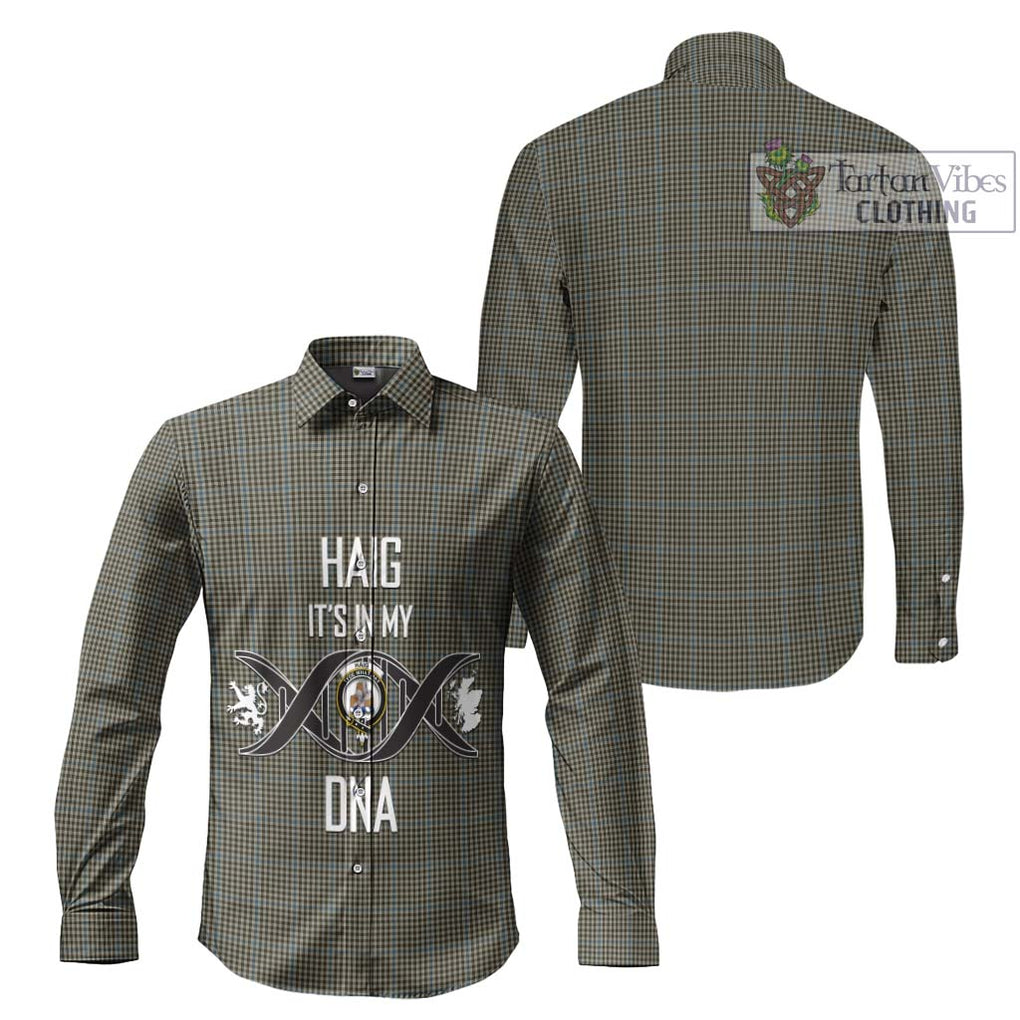 Haig Tartan Long Sleeve Button Shirt with Family Crest DNA In Me Style Men's Shirt - Tartanvibesclothing Shop