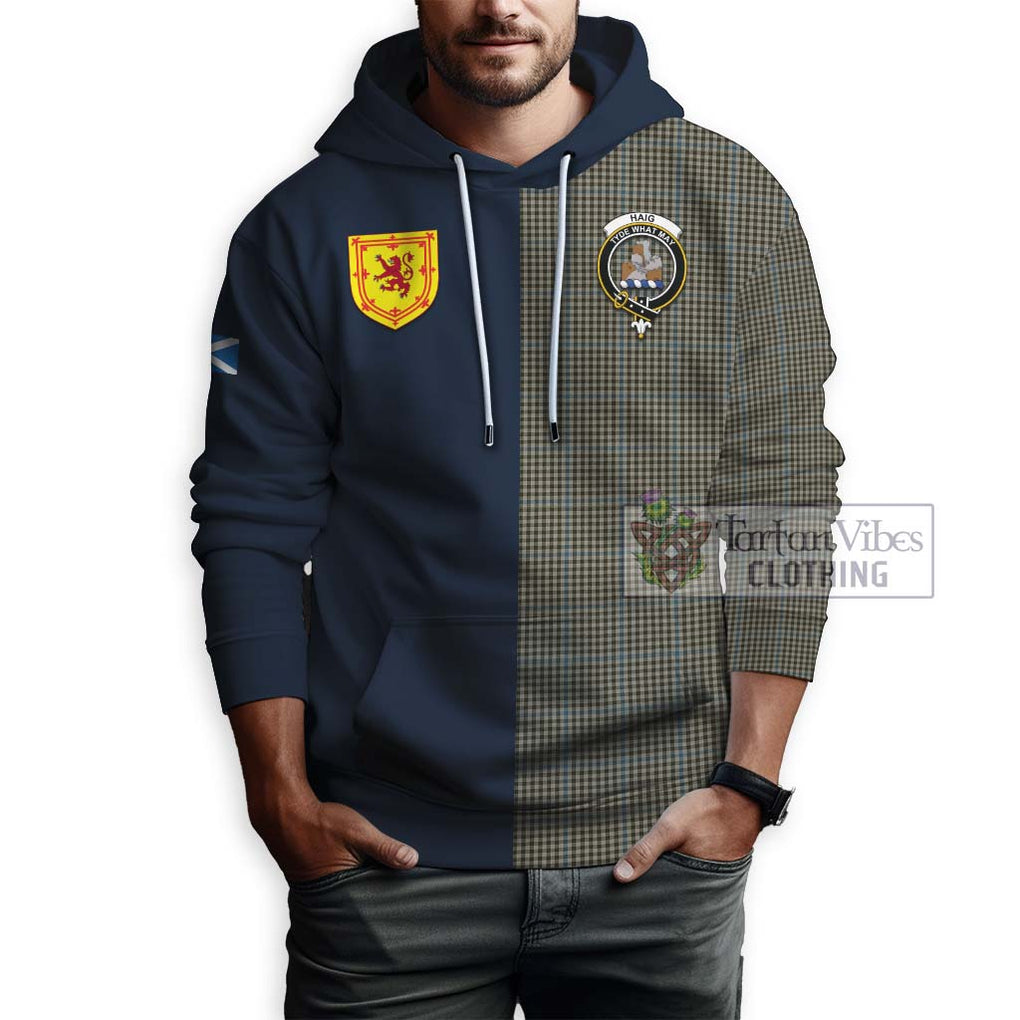 Tartan Vibes Clothing Haig Tartan Hoodie with Scottish Lion Royal Arm Half Style