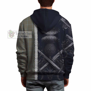 Haig Tartan Hoodie with Family Crest Cross Sword Thistle Celtic Vibes