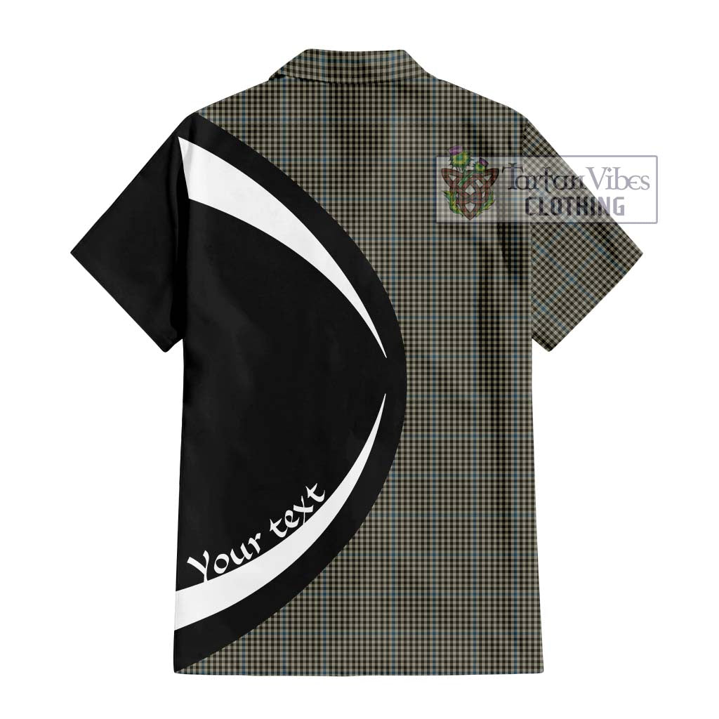 Haig Tartan Short Sleeve Button Up with Family Crest Circle Style - Tartan Vibes Clothing