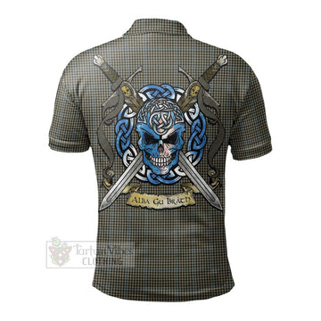 Haig Tartan Polo Shirt with Family Crest Celtic Skull Style