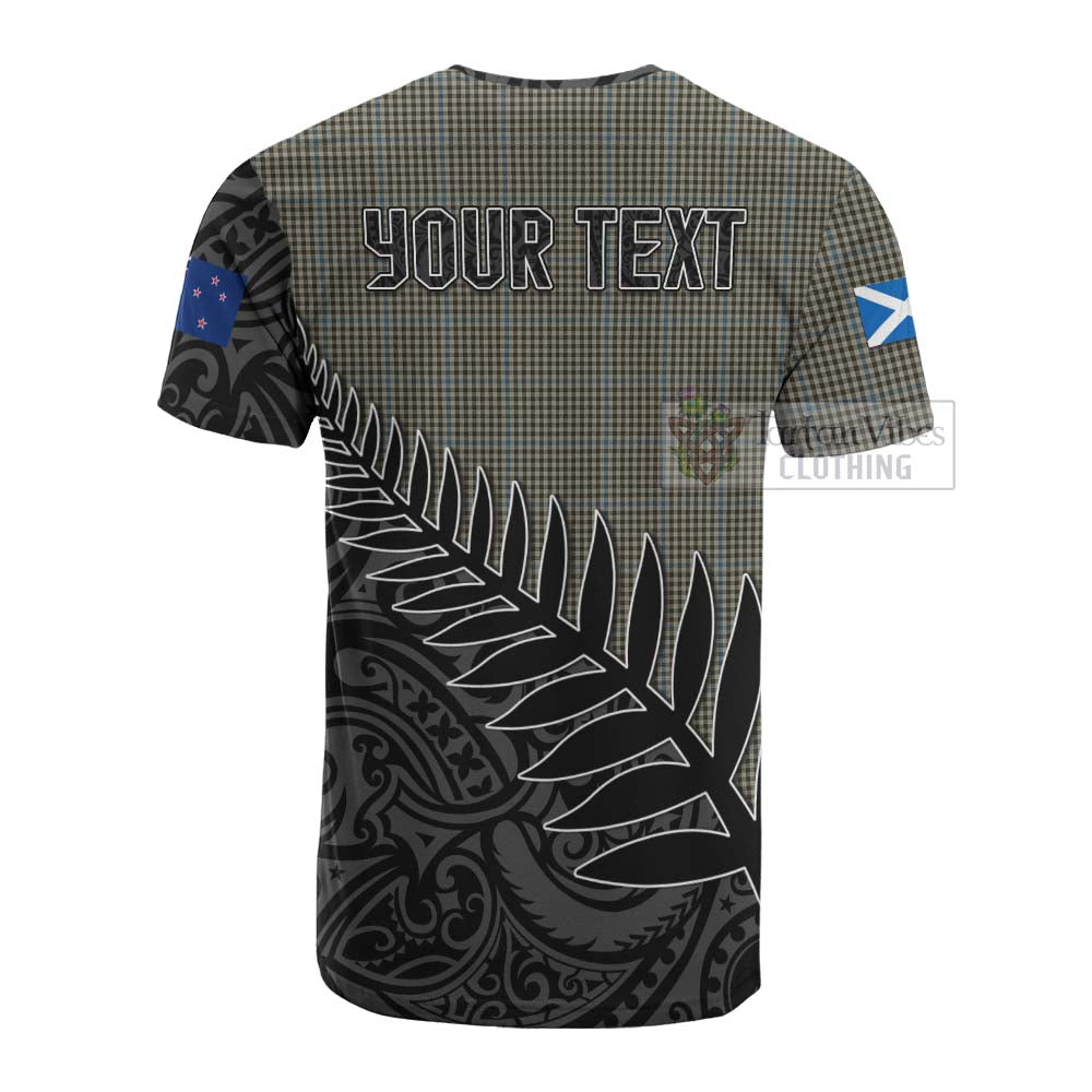 Tartan Vibes Clothing Haig Crest Tartan Cotton T-shirt with New Zealand Silver Fern Half Style